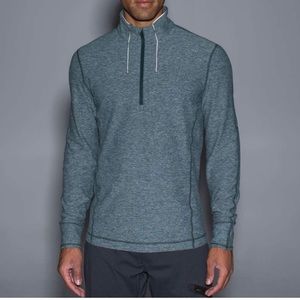 Lululemon Mens Sweat Session 1/2 Zip Heathered Fuel Green